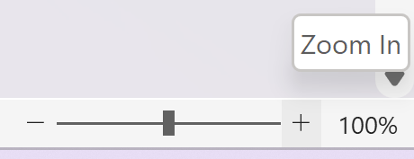 Screenshot of zoom bar in Word