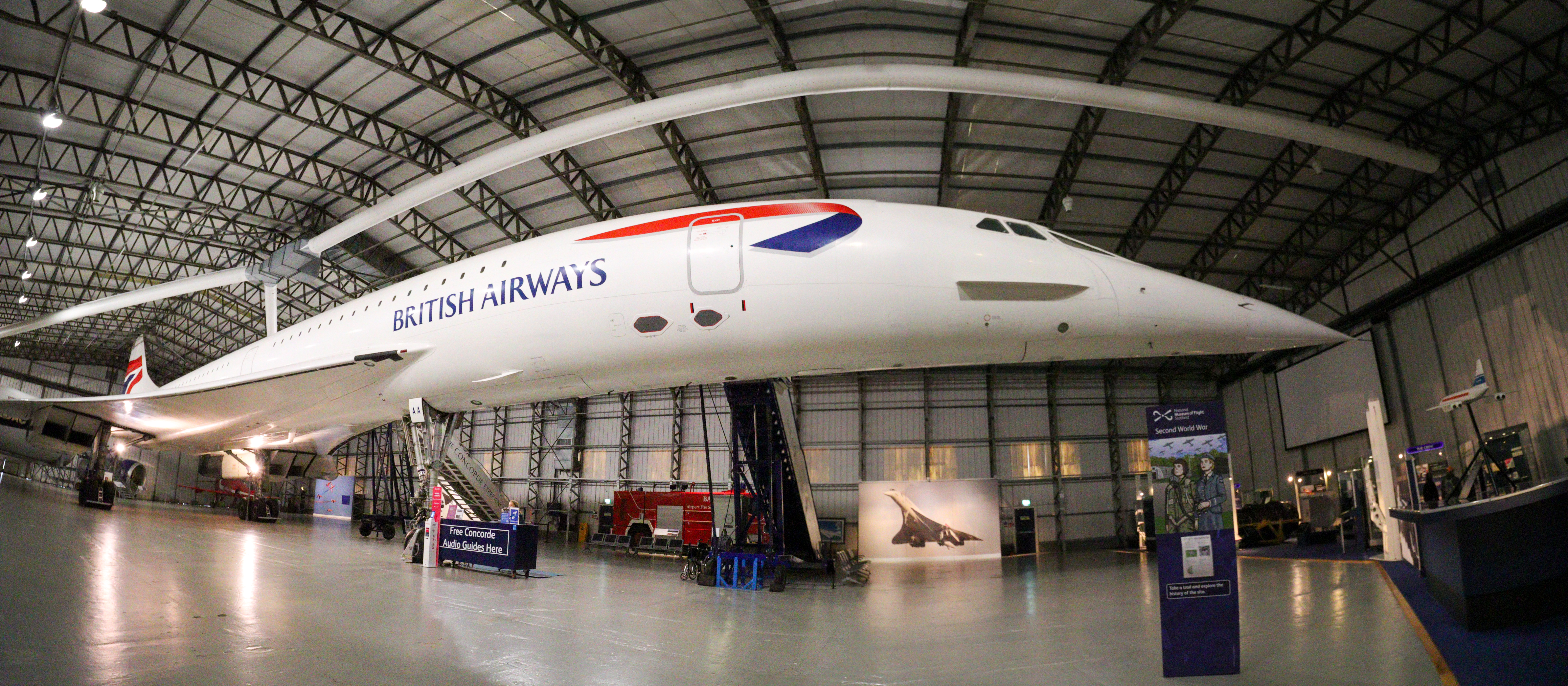 Concorde aeroplane, with British Airways written down the side