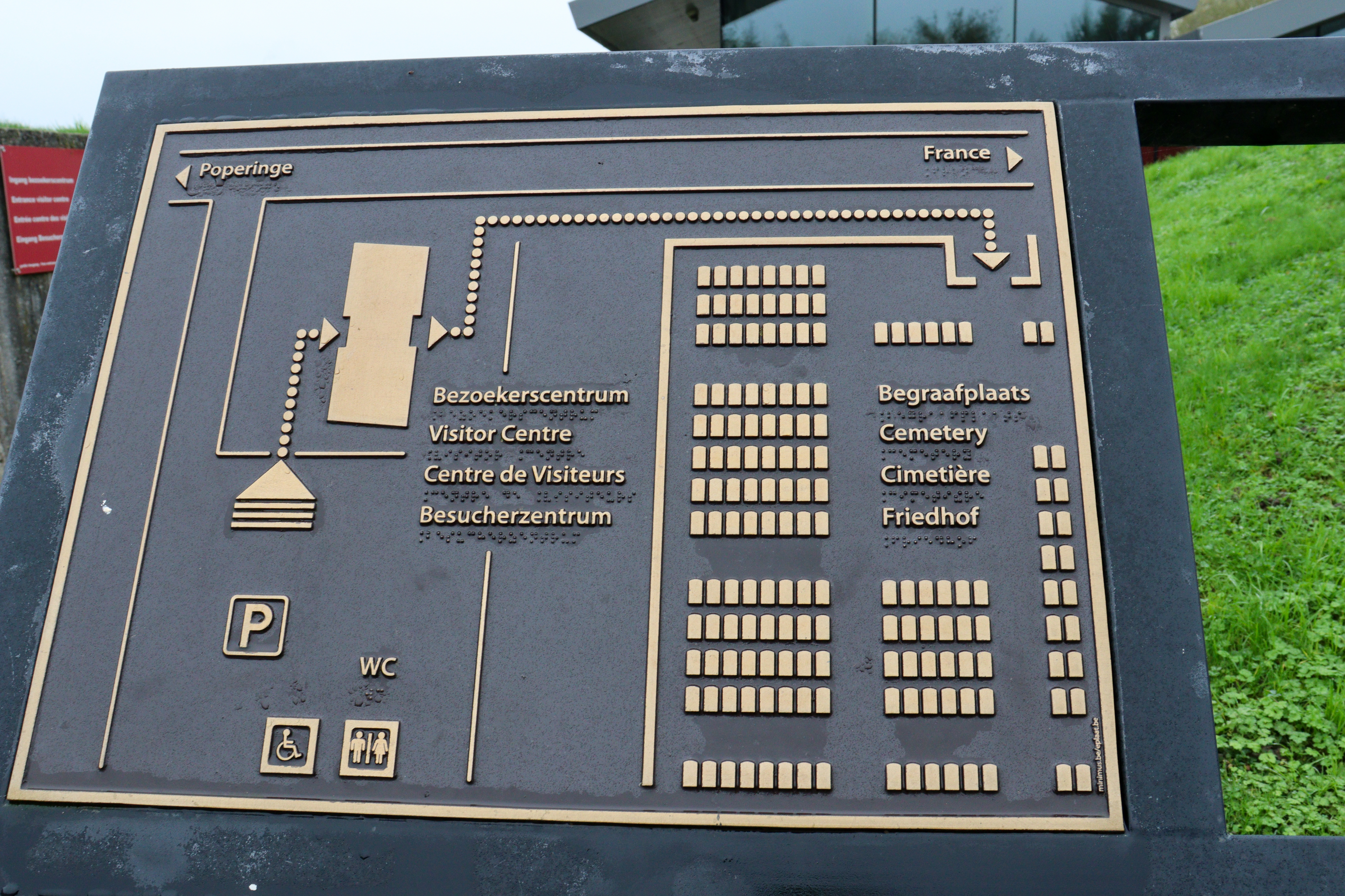 Large tactile map of site with Braille