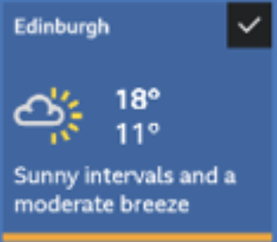 Blurry screenshot of weather forecast for Edinburgh.