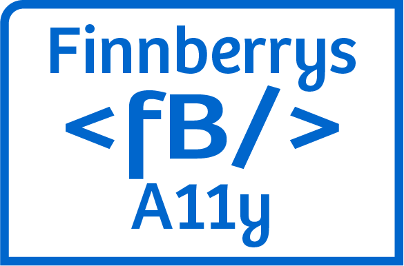 Finnberrys A11Y logo.